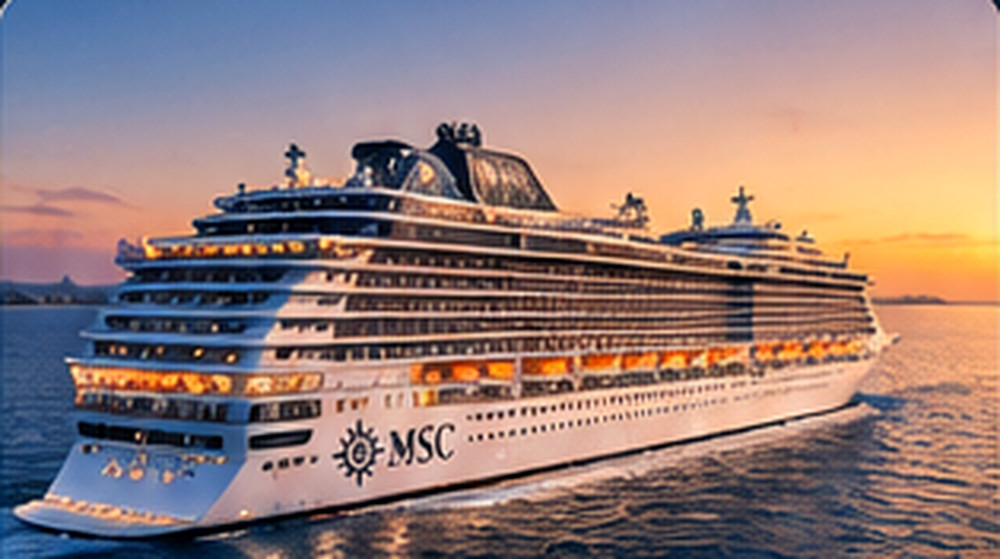 Navio de cruzeiro MSC navegando em alto-mar